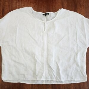 Cropped Oversized Linen Top